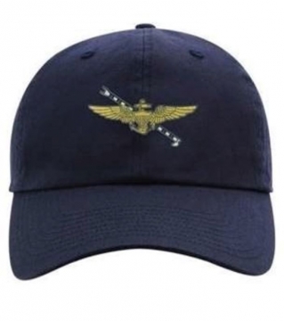 Ahead Low Profile Nautical Navy Blue Hat with Pilot Wings & Hook